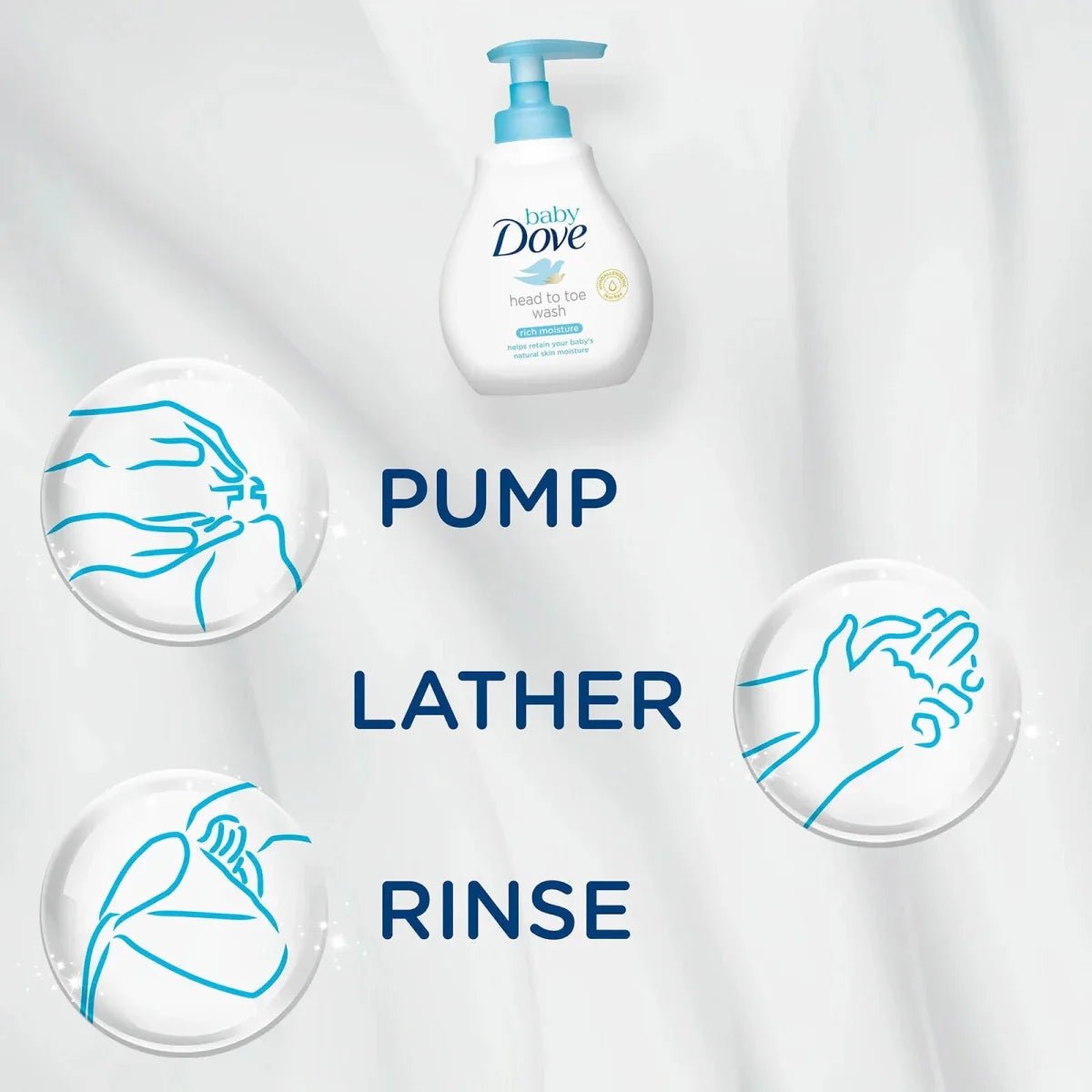 Dove Baby Rich Moisture Head to Toe Wash 200ml - mezetto ebebek ebebek