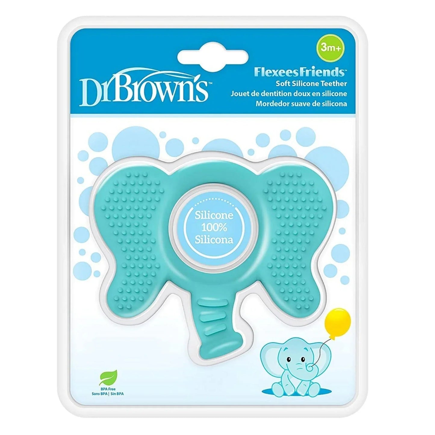 Dr. Brown's Flexees Friends Teether - Blue Elephant - mezetto ebebek ebebek