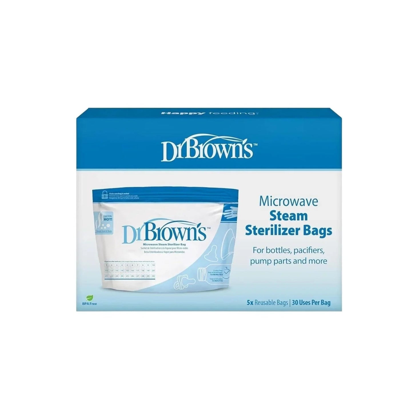 Dr. Brown's Microwave Steam Steriliser Bags 5 pcs - mezetto ebebek ebebek