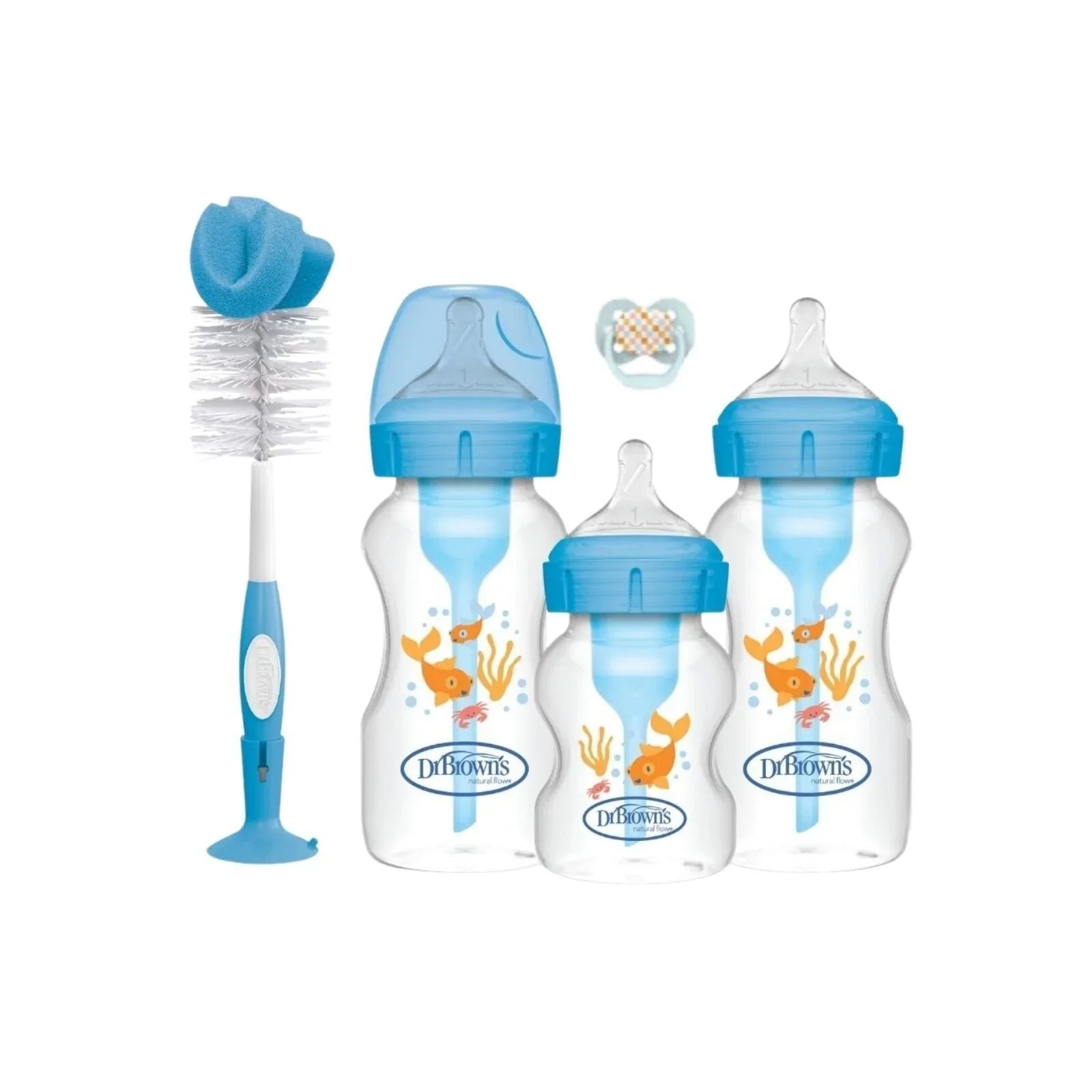 Dr. Brown's Natural Flow Options+ Anti - Colic Baby Bottle Gift Set - Blue - mezetto ebebek ebebek