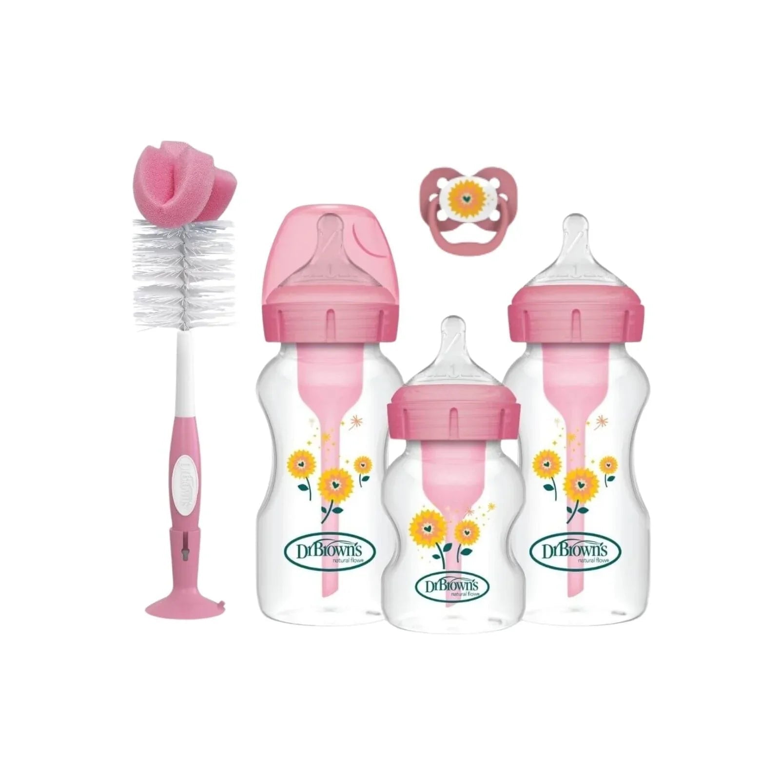 Dr. Brown's Natural Flow Options+ Anti - Colic Baby Bottle Gift Set - Pink - mezetto ebebek ebebek