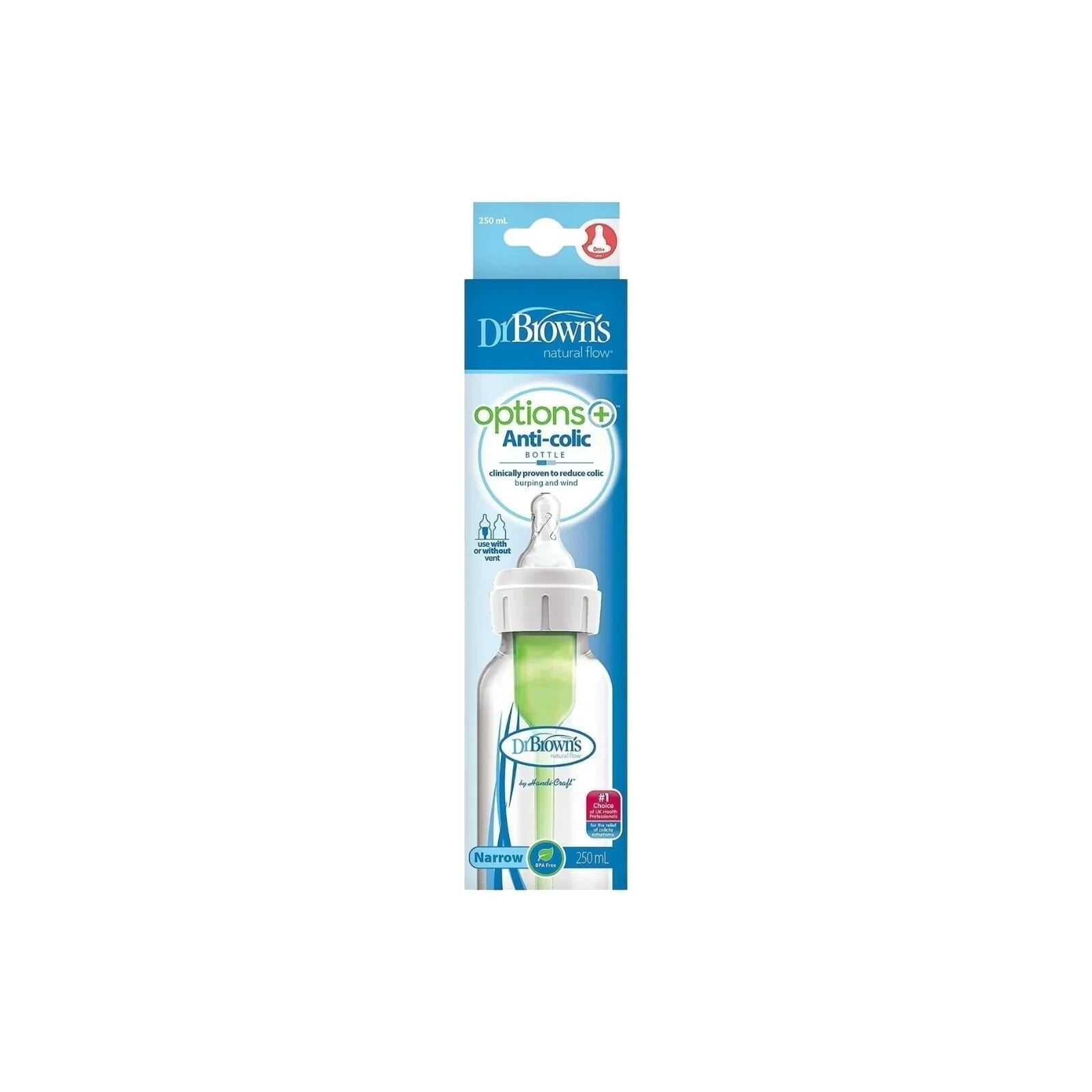 Dr. Brown's Options+ Anti - Colic Baby Bottle Narrow Neck 250ml - mezetto ebebek ebebek