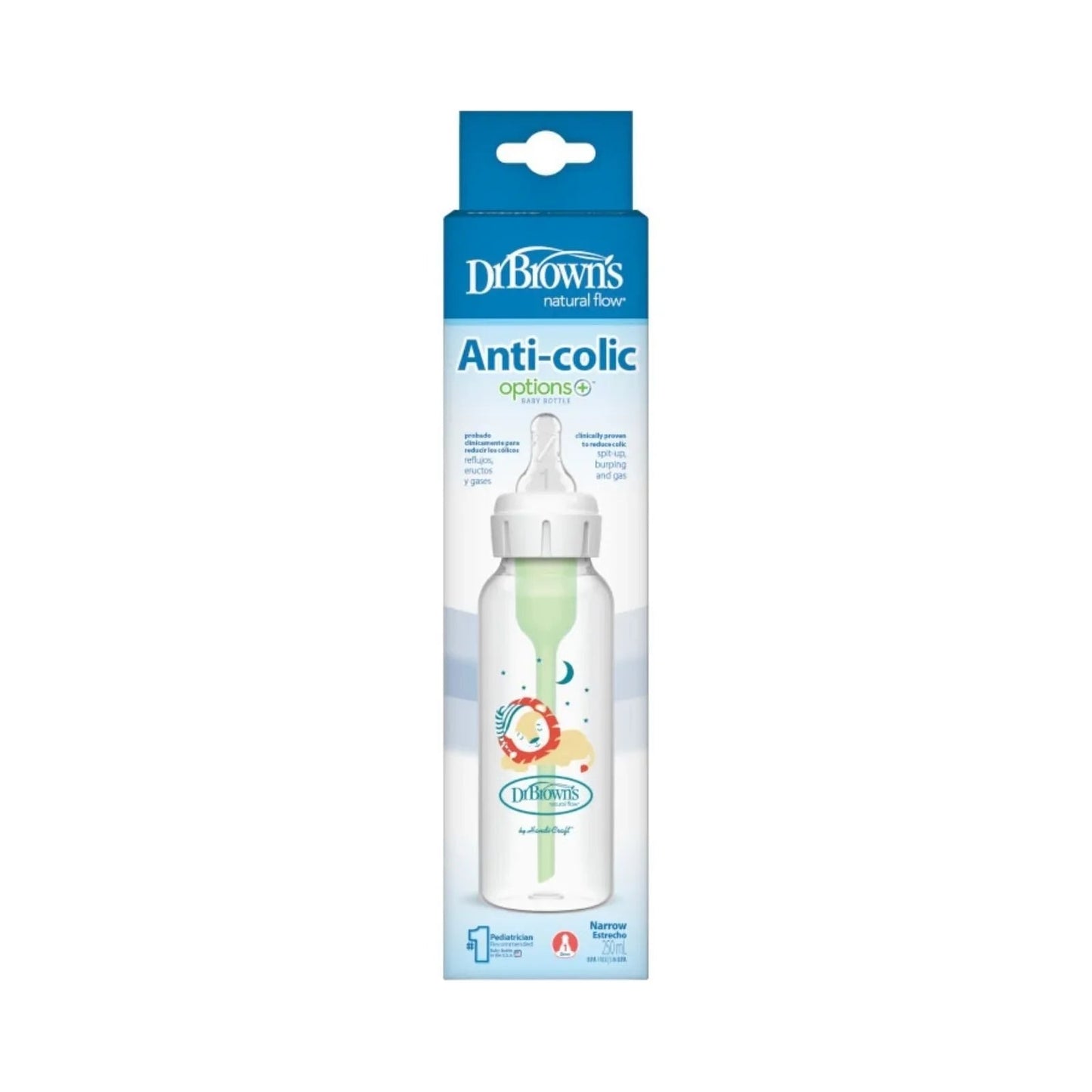 Dr. Brown's Options+ Narrow Neck Anti - Colic Bottle 0+ months 250ml - mezetto ebebek ebebek