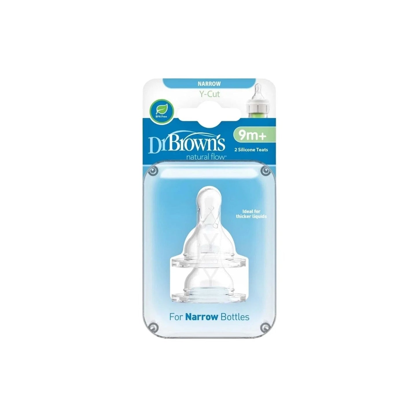 Dr. Brown's Options+ Narrow Neck Y - Cut Teats 9+ months Pack of 2 - mezetto ebebek ebebek