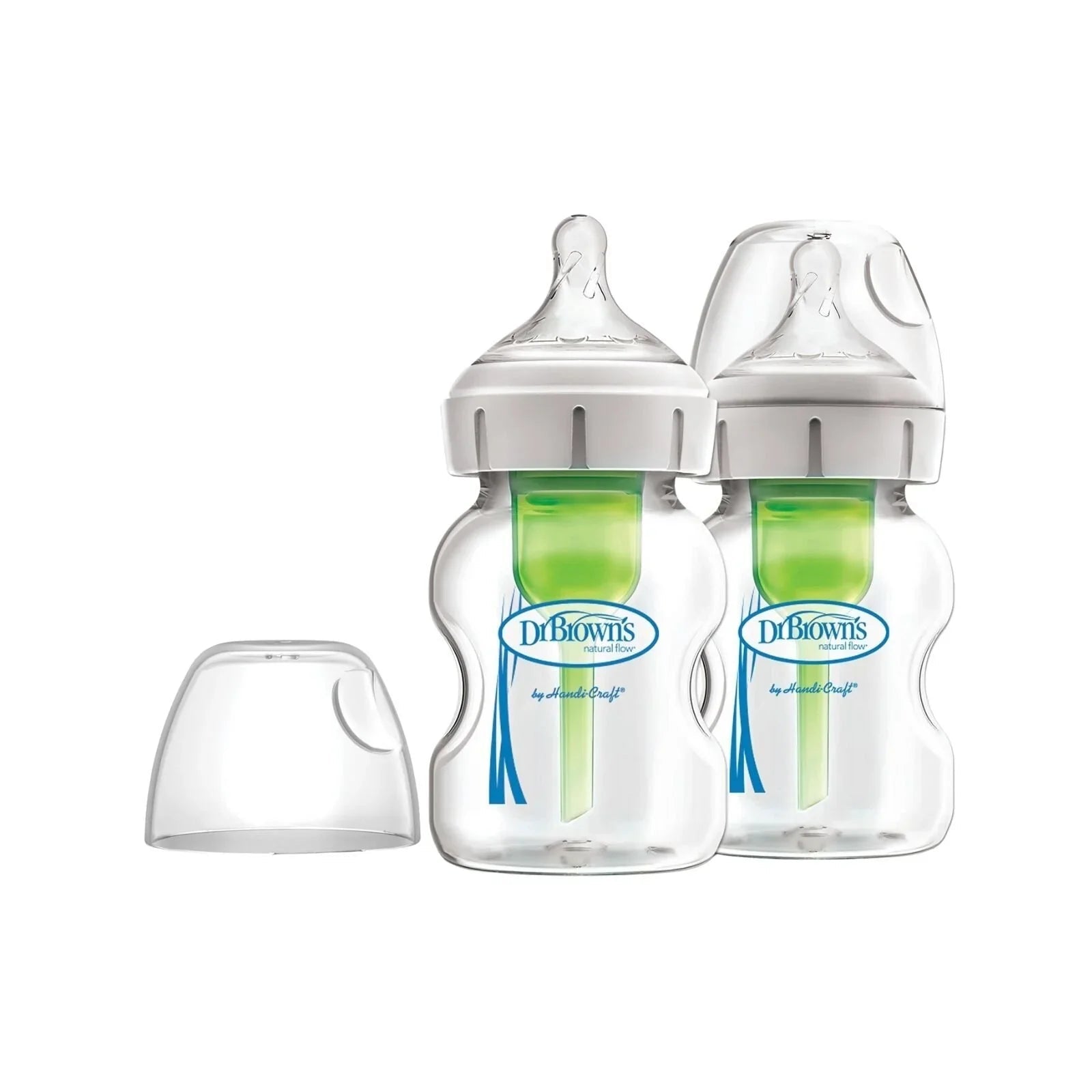 Dr. Brown's Options+ Wide Neck Anti - Colic Glass Bottle 150ml Pack of 2 - mezetto ebebek ebebek