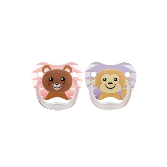 Dr. Brown's Prevent Soothers Animal Faces 6 - 18 months Assorted - Pink - mezetto ebebek ebebek