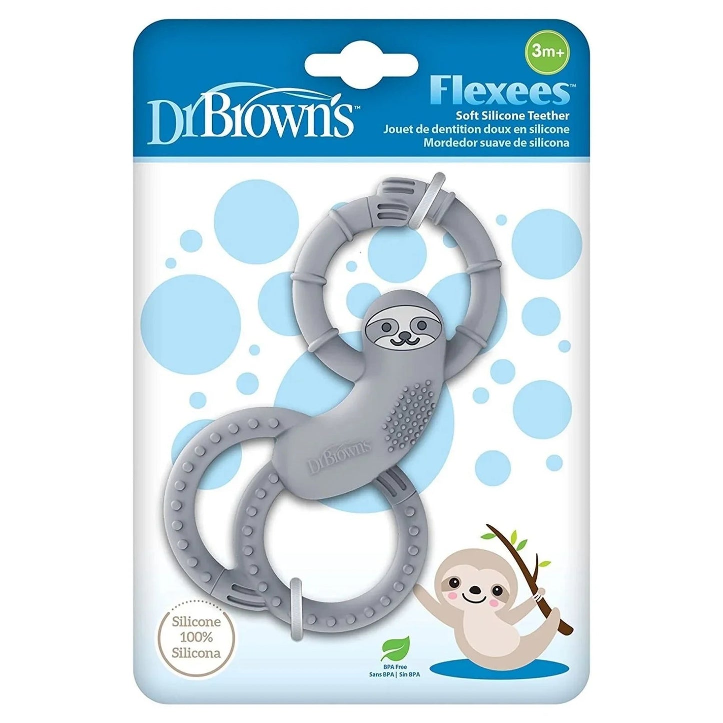 Dr. Brown's Sloth Long Limbed Teether 3+ months - Blue - mezetto ebebek ebebek