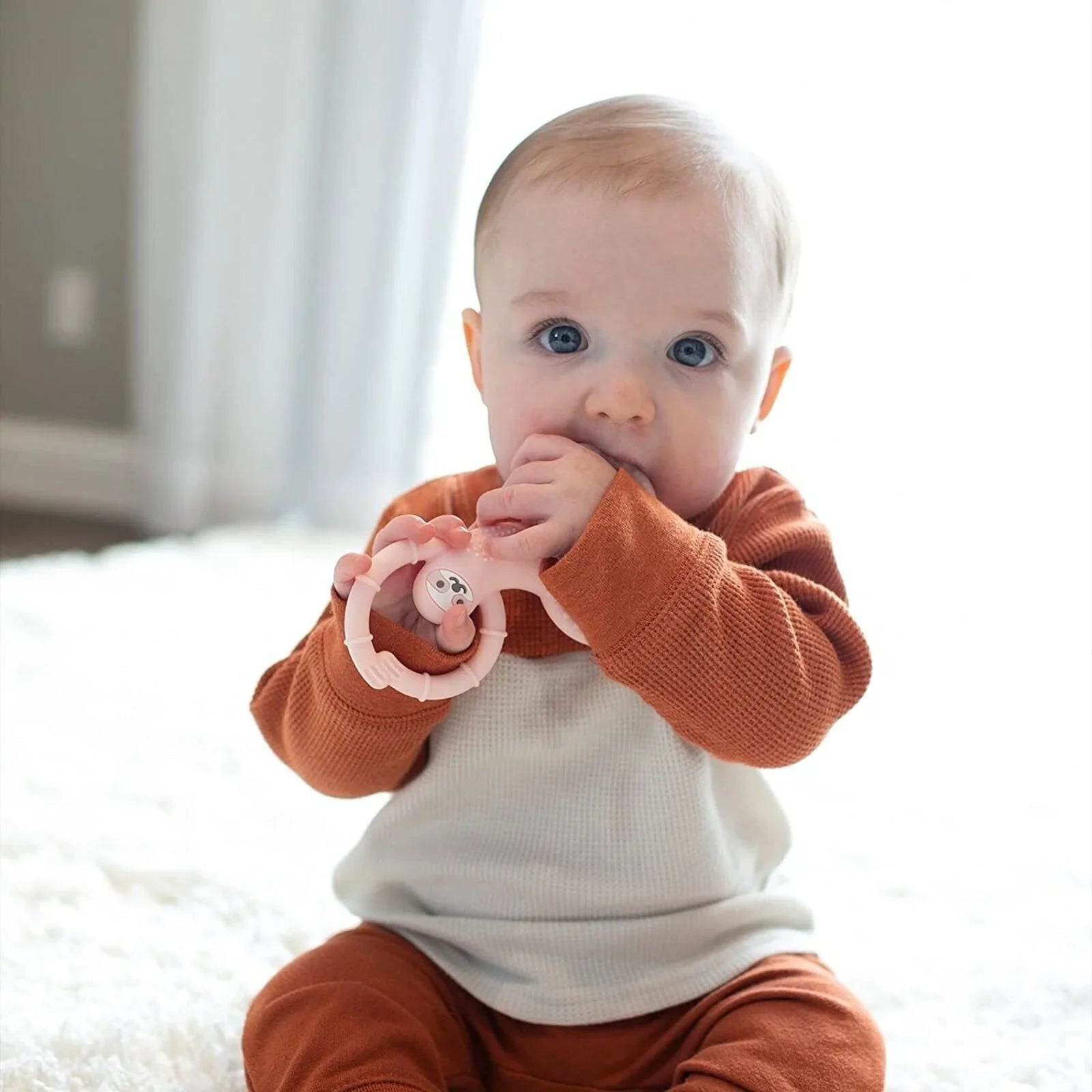 Dr. Brown's Sloth Long Limbed Teether 3+ months - Pink - mezetto ebebek ebebek