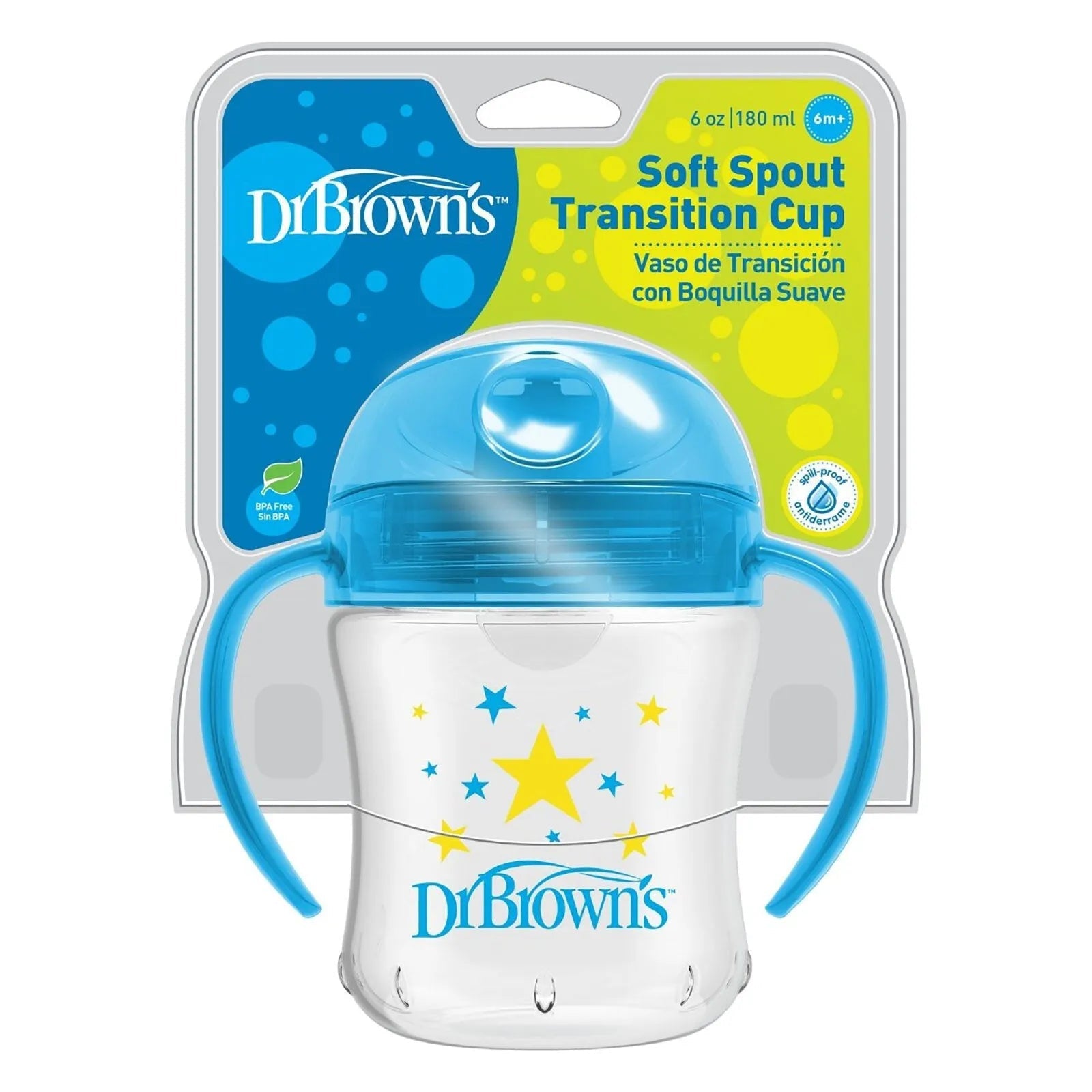Dr. Brown's Soft Mouth Transition Cup 180ml - Blue - mezetto ebebek ebebek