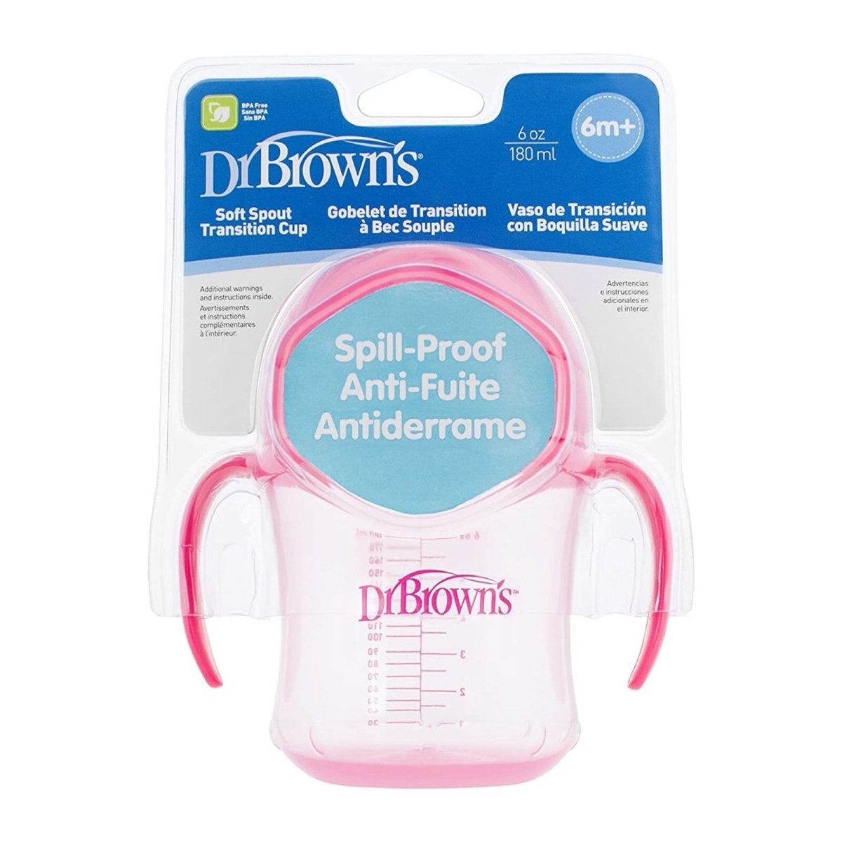 Dr. Brown's Soft Mouth Transition Cup 180ml - Pink - mezetto ebebek ebebek