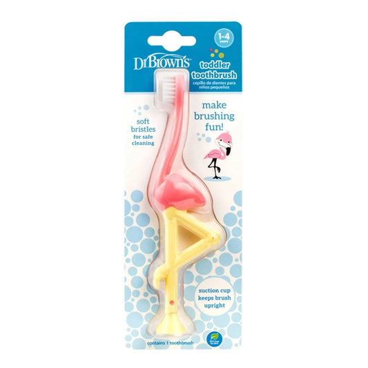 Dr. Brown's Toddler Toothbrush Flamingo 1 - 4 years - mezetto ebebek ebebek