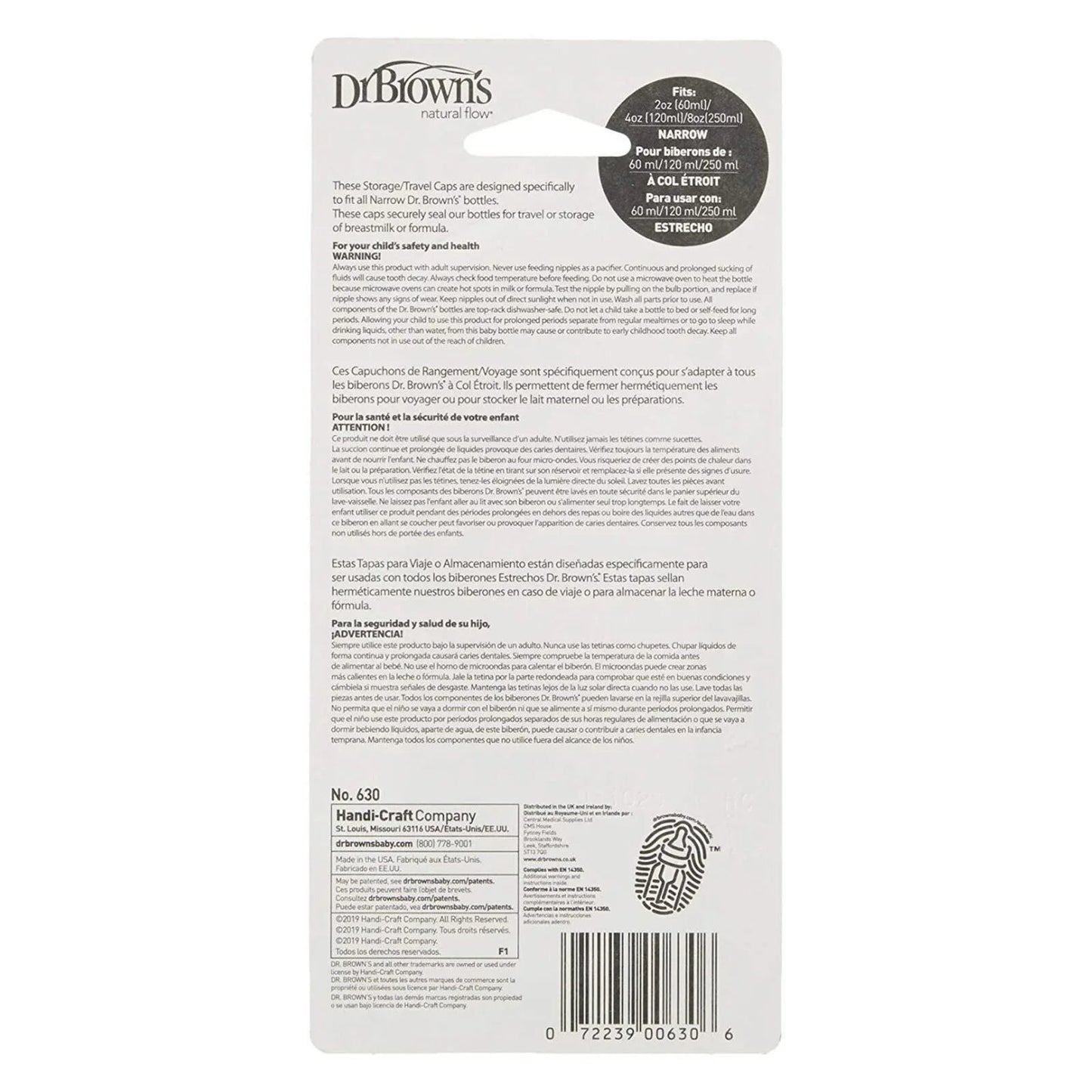Dr. Brown's Travel Caps Narrow Neck 3 pcs - mezetto ebebek ebebek