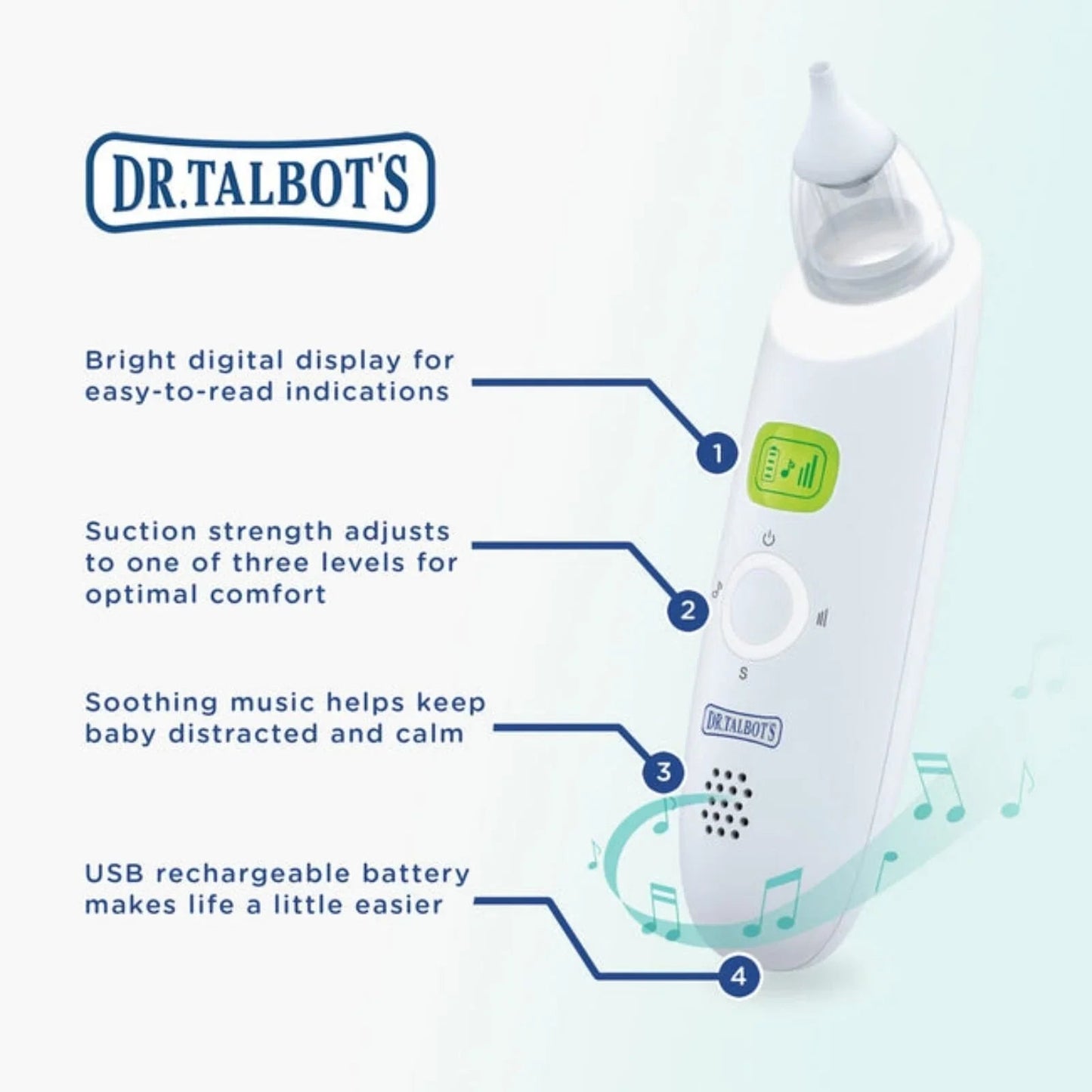 Dr. Talbot's by Nuby Electric Nasal Aspirator 0+ months - White - mezetto ebebek ebebek