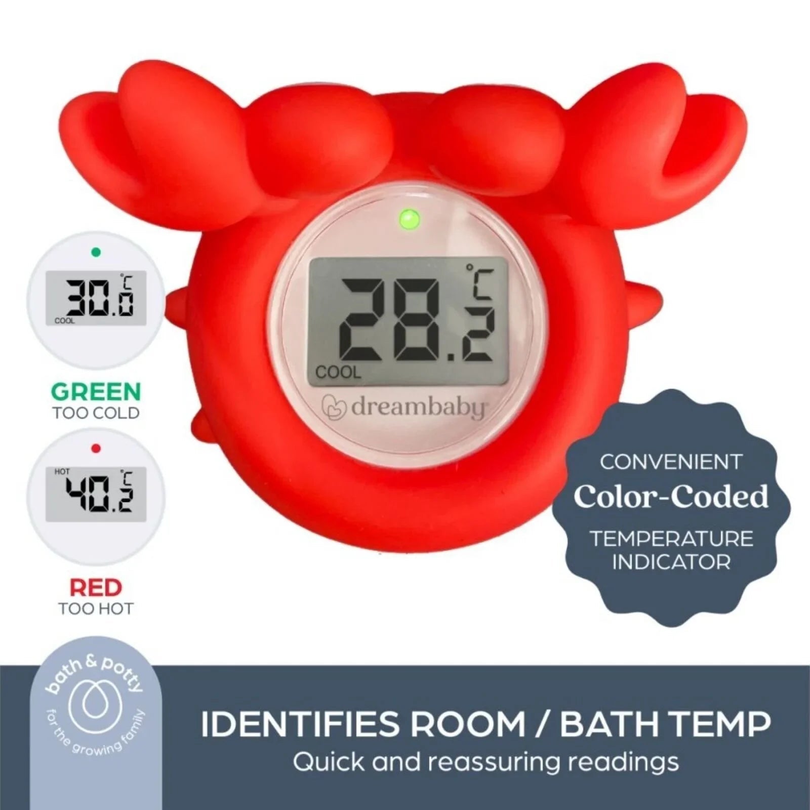Dreambaby 2 - in - 1 Room & Bath Crab Thermometer - mezetto ebebek ebebek