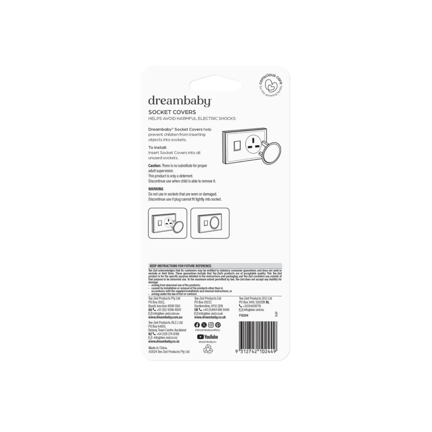 Dreambaby Socket Covers Pack of 6 - mezetto ebebek ebebek