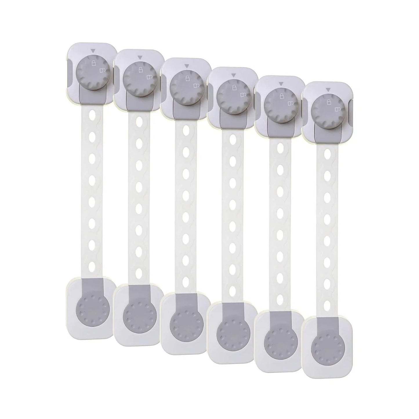 Dreambaby Twist 'N Lock Multi - Purpose Safety Latch Polybag Pack of 6 - White & Grey - mezetto ebebek ebebek