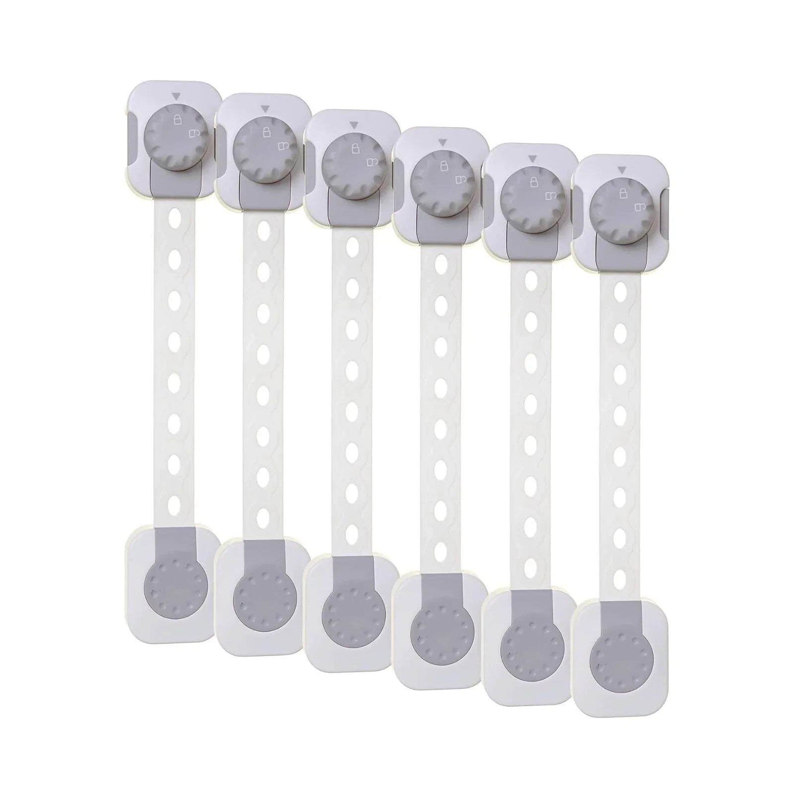 Dreambaby Twist 'N Lock Multi - Purpose Safety Latch Polybag Pack of 6 - White & Grey - mezetto ebebek ebebek