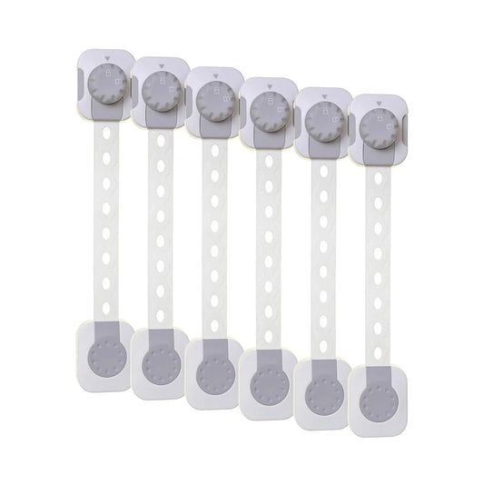 Dreambaby Twist 'N Lock Multi - Purpose Safety Latch Polybag Pack of 6 - White & Grey - mezetto ebebek ebebek
