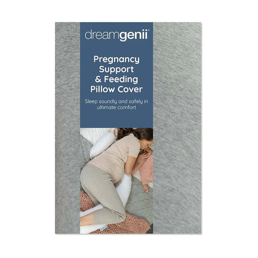 Dreamgenii Support and Feeding Pillow Spare Cover - Grey Marl Cotton Jersey - mezetto ebebek ebebek