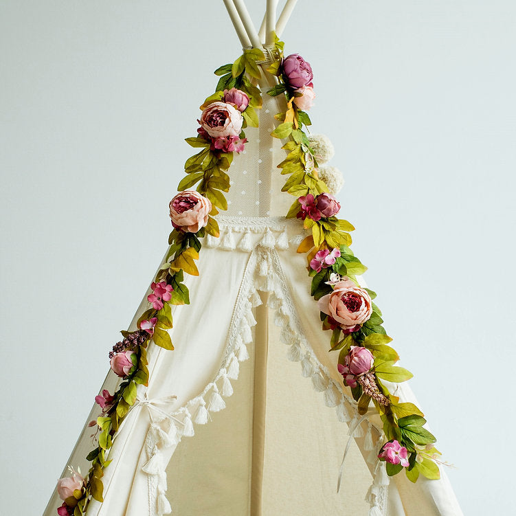MINICAMP Peony Flower Garland for Teepee & Kids Room Decor | LONG