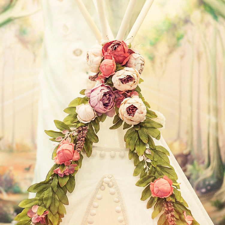 MINICAMP Peony Flower Garland for Teepee & Kids Room Decor | LONG