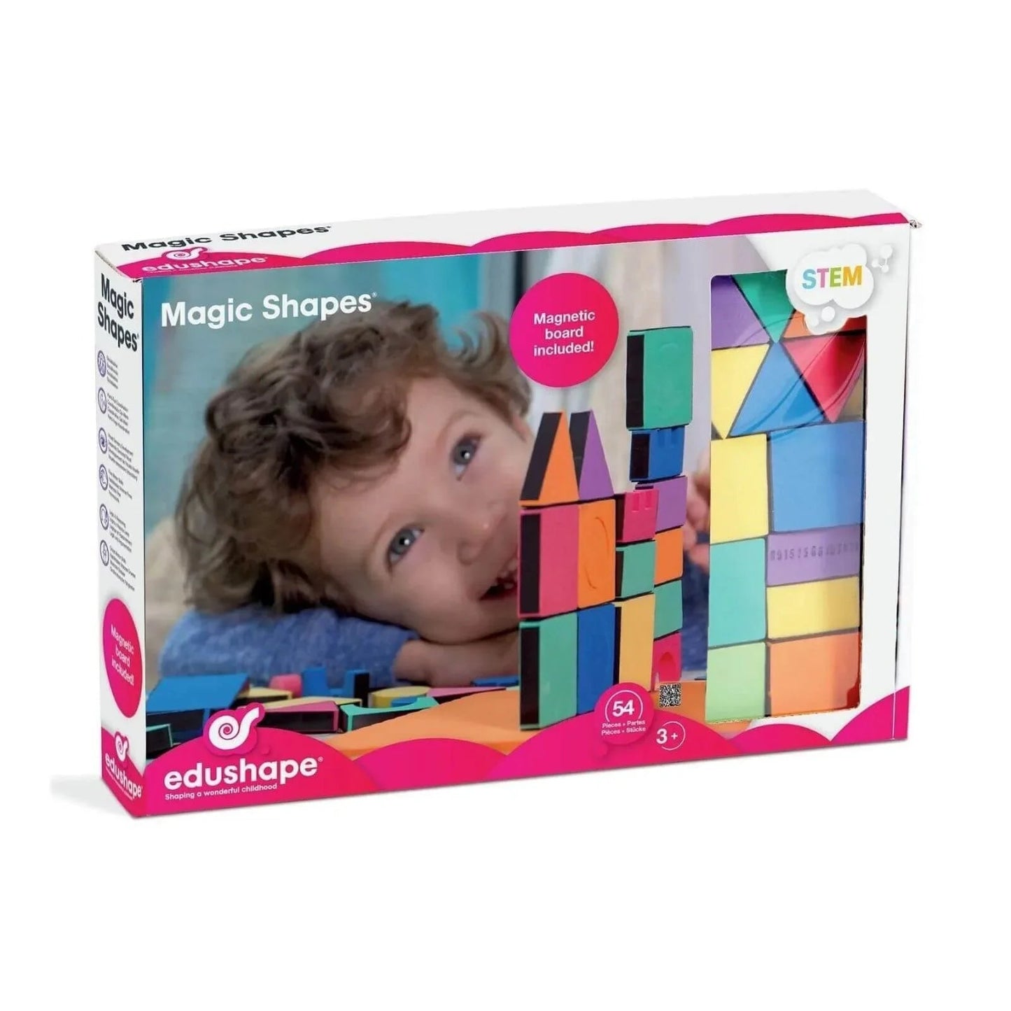 Edushape Magnetic Shapes with Board, 54 pcs - mezetto ebebek ebebek