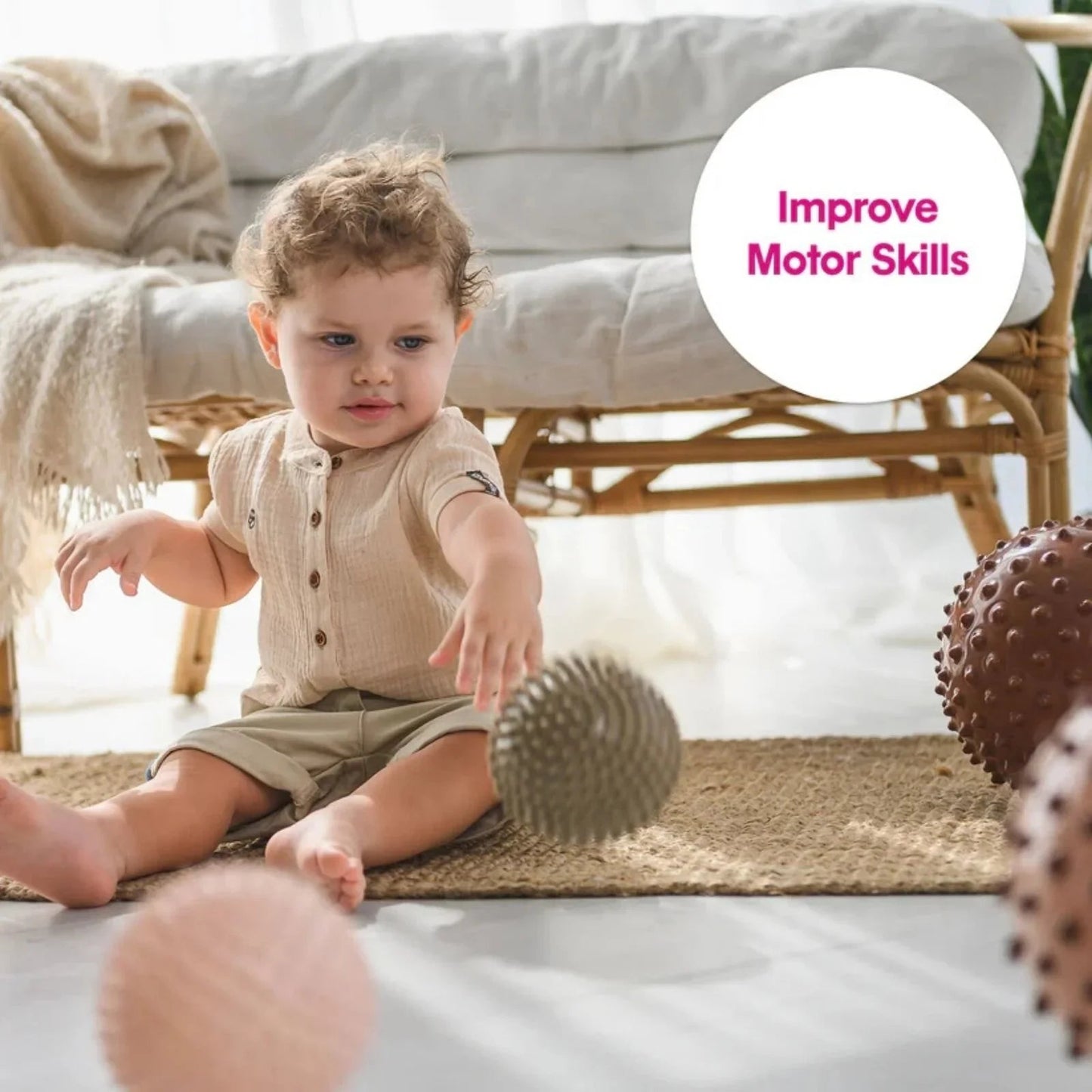 Edushape Sensory Ball Boho Chic 10cm 4 pcs - mezetto ebebek ebebek