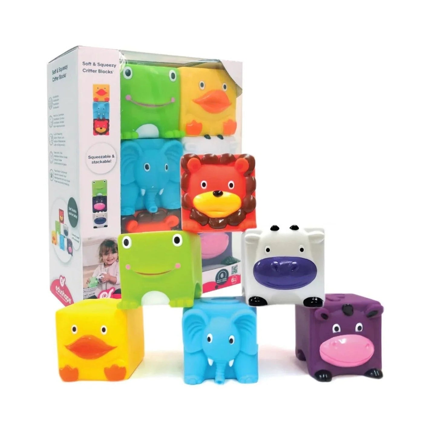 Edushape Soft & Squeezy Critter Blocks - mezetto ebebek ebebek