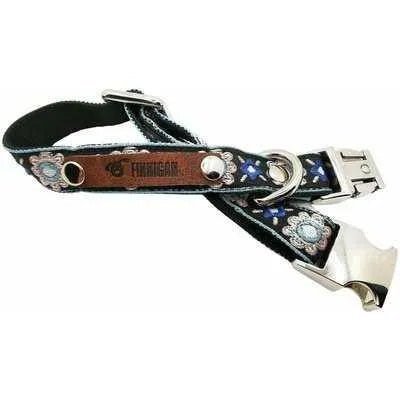 Elegant Cotton Dog Collar with Personalised Engraved Charm by Lollipollipocket - mezetto
