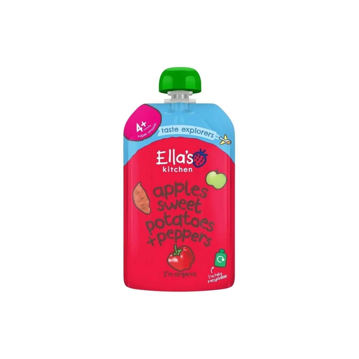 Ella's Kitchen Organic Apples Sweet Potatoes & Peppers Baby Pouch 4+ months 120g - mezetto ebebek ebebek