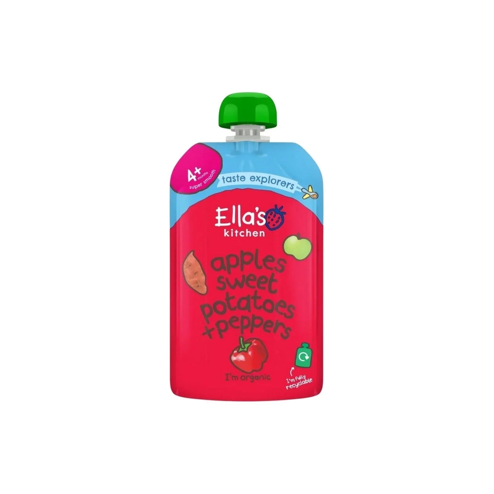 Ella's Kitchen Organic Apples Sweet Potatoes & Peppers Baby Pouch 4+ months 120g - mezetto ebebek ebebek