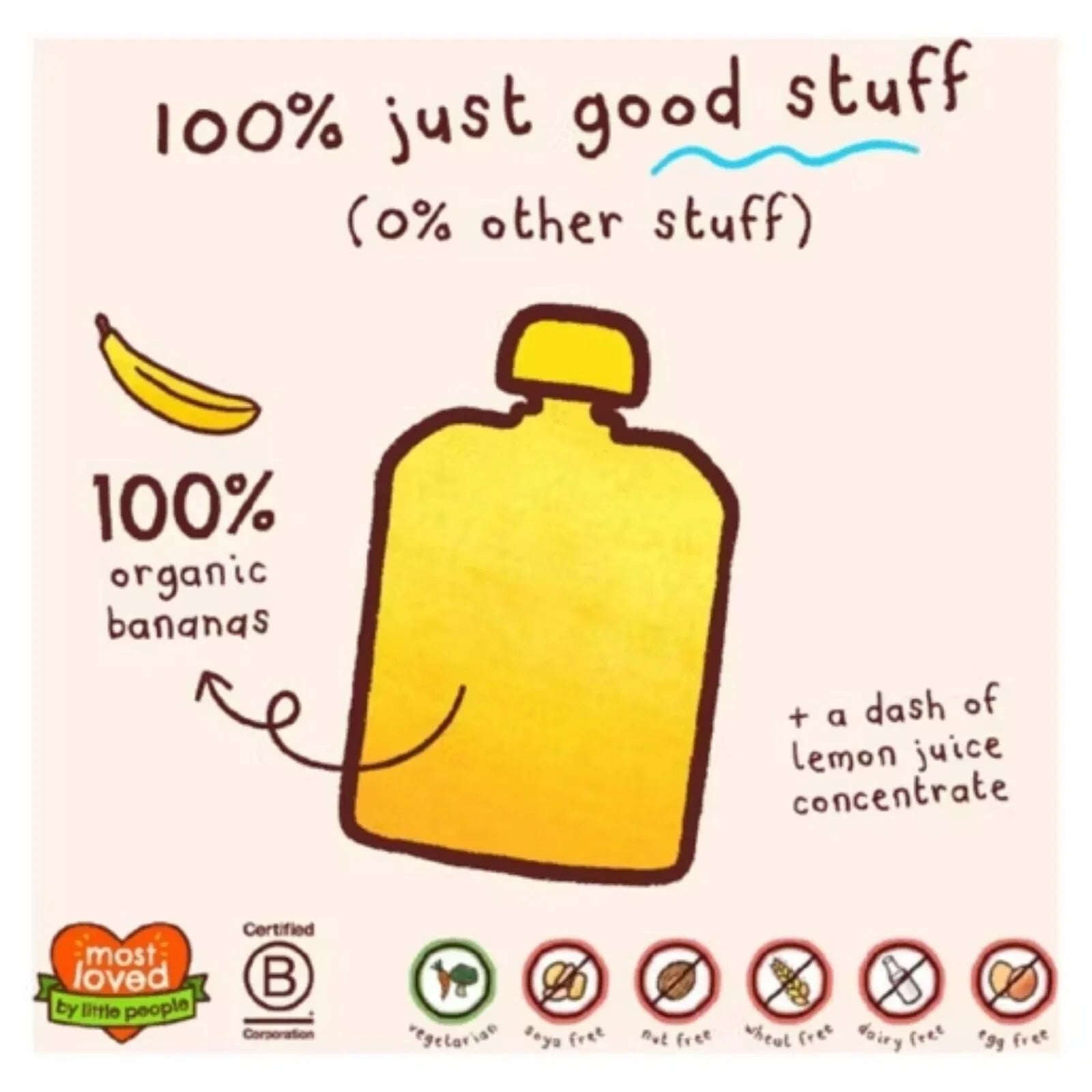 Ella's Kitchen Organic Bananas First Tates Baby Food Pouch 4+ months 70g - mezetto ebebek ebebek
