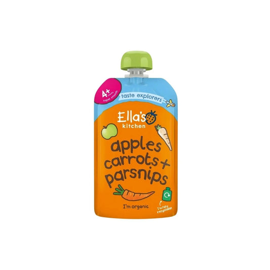 Ella's Kitchen Organic Carrots Apples & Parsnips Baby Food Pouch 4+ months 120g - mezetto ebebek ebebek