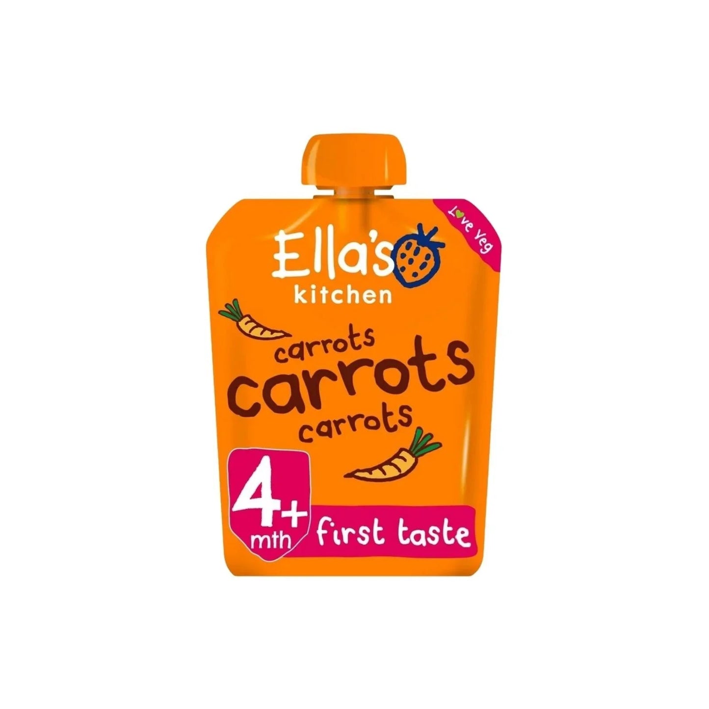 Ella's Kitchen Organic Carrots First Taste Baby Food Pouch 4+ months 70g - mezetto ebebek ebebek