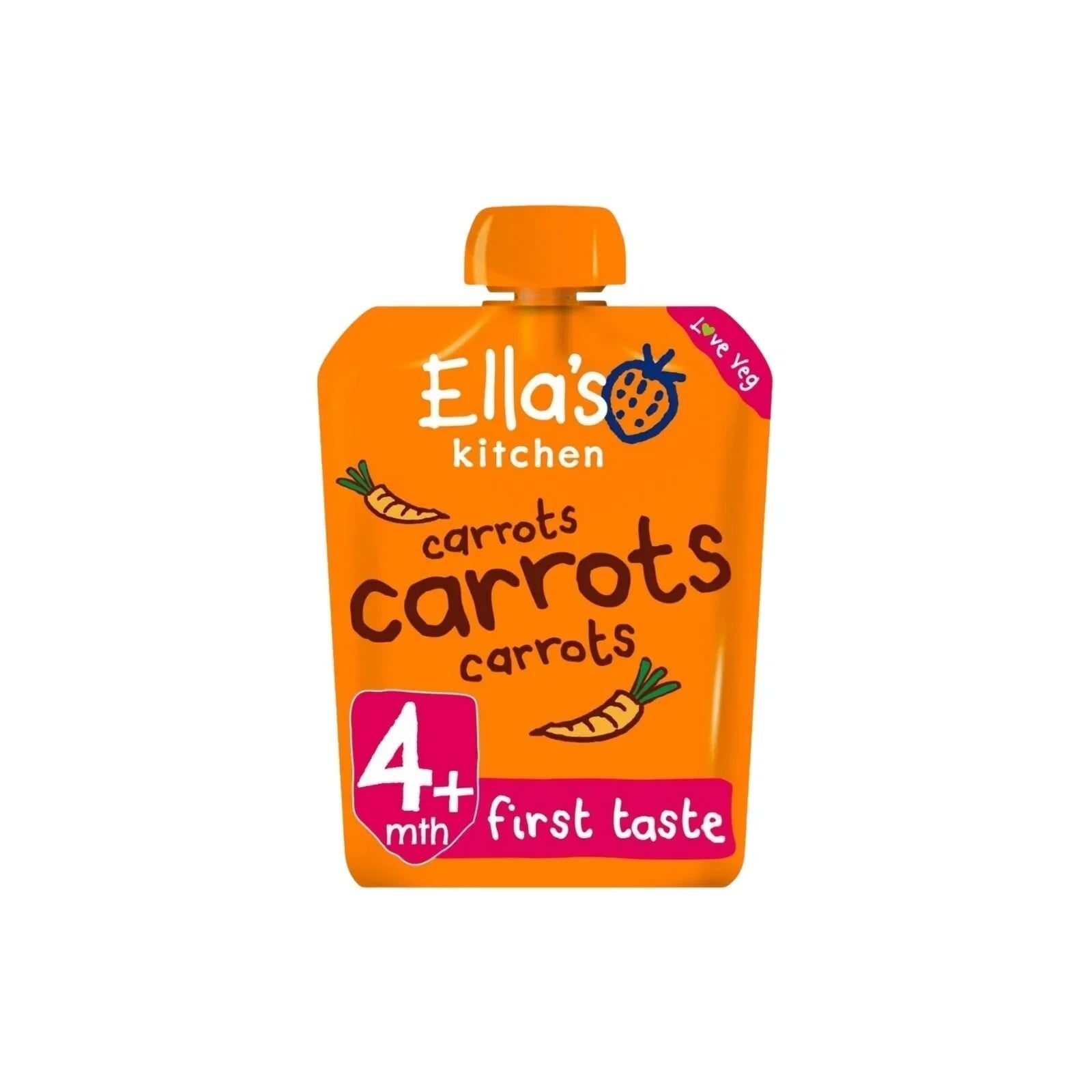 Ella's Kitchen Organic Carrots First Taste Baby Food Pouch 4+ months 70g - mezetto ebebek ebebek
