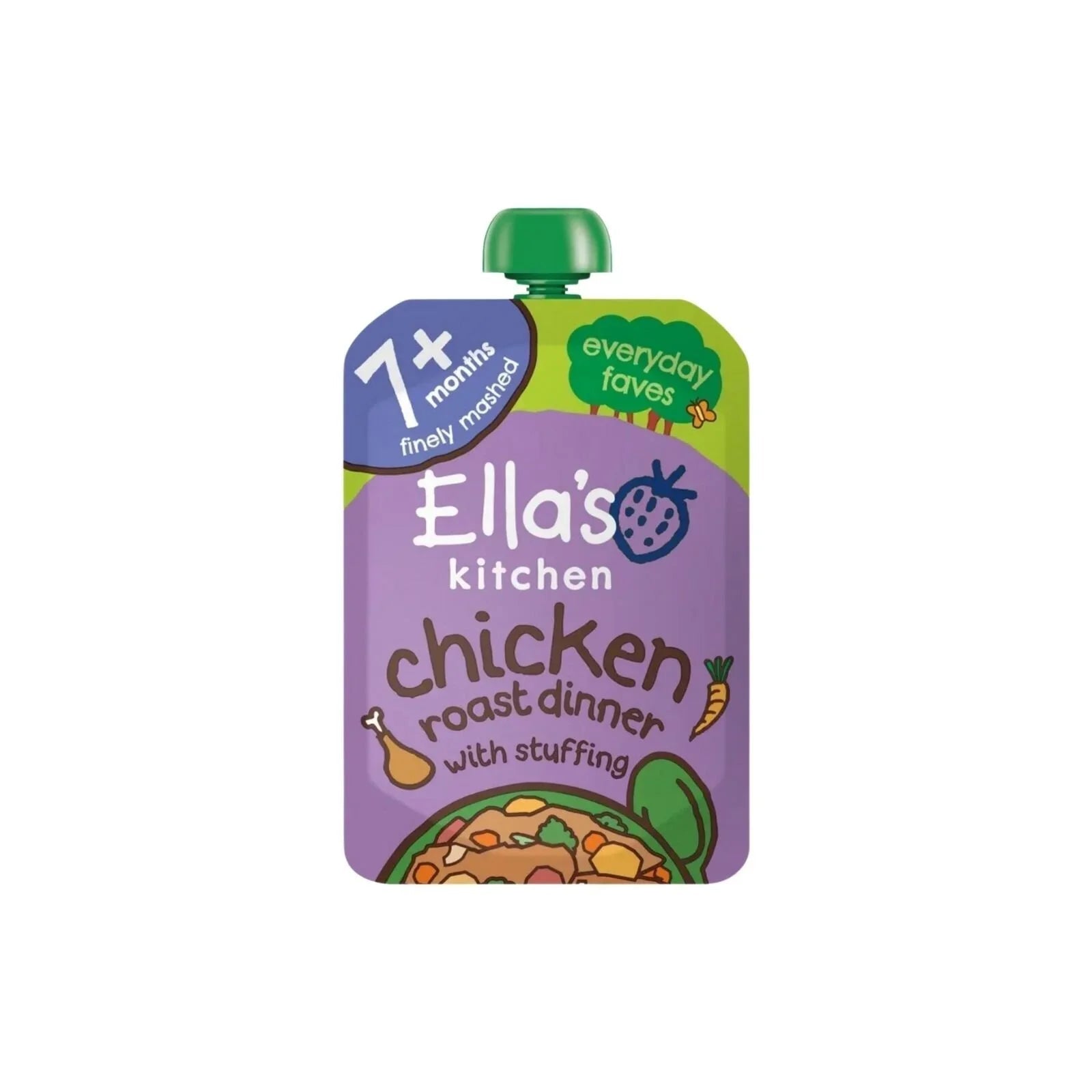 Ella's Kitchen Organic Chicken Roast Dinner Baby Food Pouch 7+ months 130g - mezetto ebebek ebebek