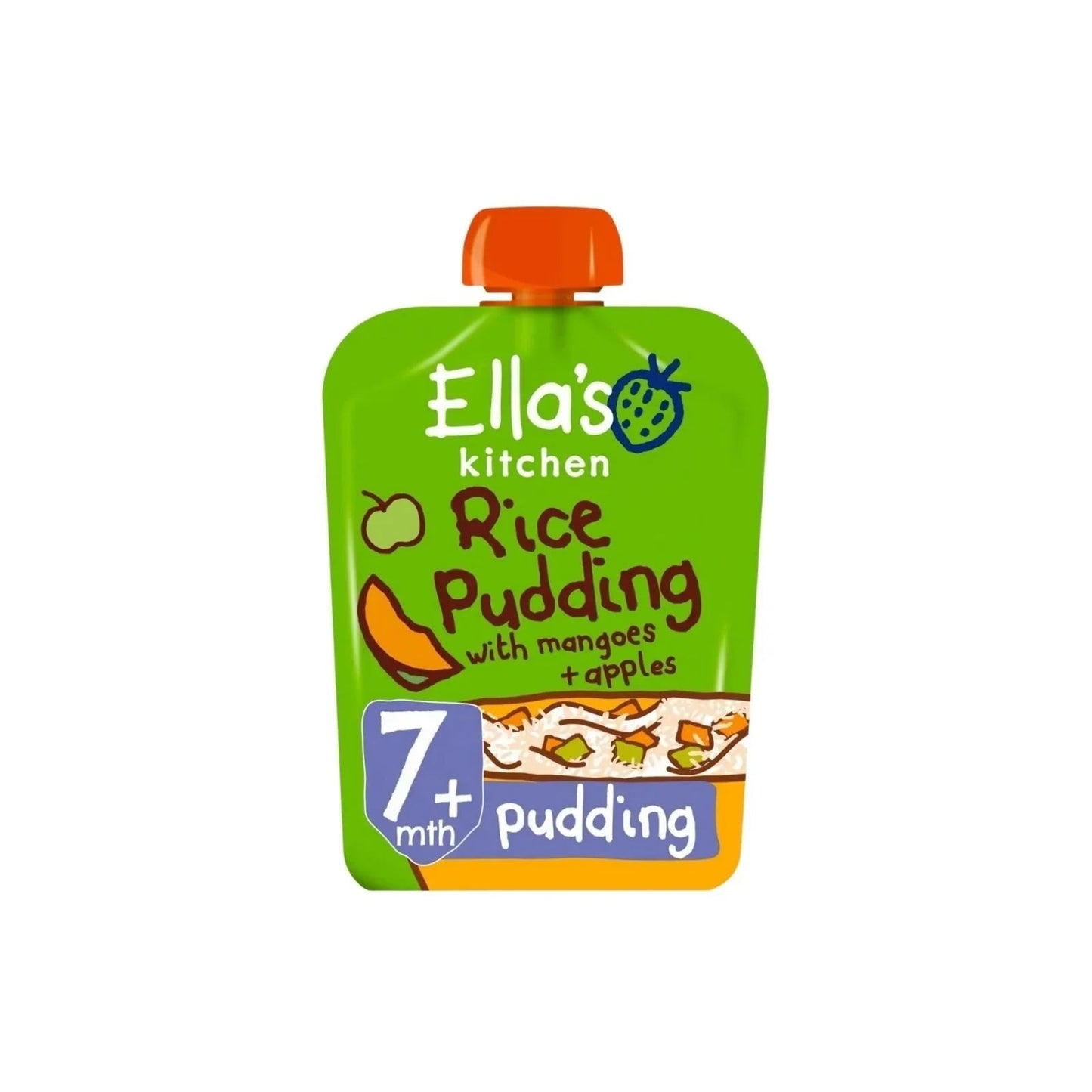 Ella's Kitchen Organic Rice Pudding with Mangoes & Apples Baby Pouch 7+ months 80g - mezetto ebebek ebebek
