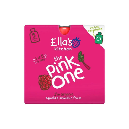 Ella's Kitchen Organic Smoothie The Pink One Multipack Baby Food Pouch 6+ months 450g (5x90g) - mezetto ebebek ebebek