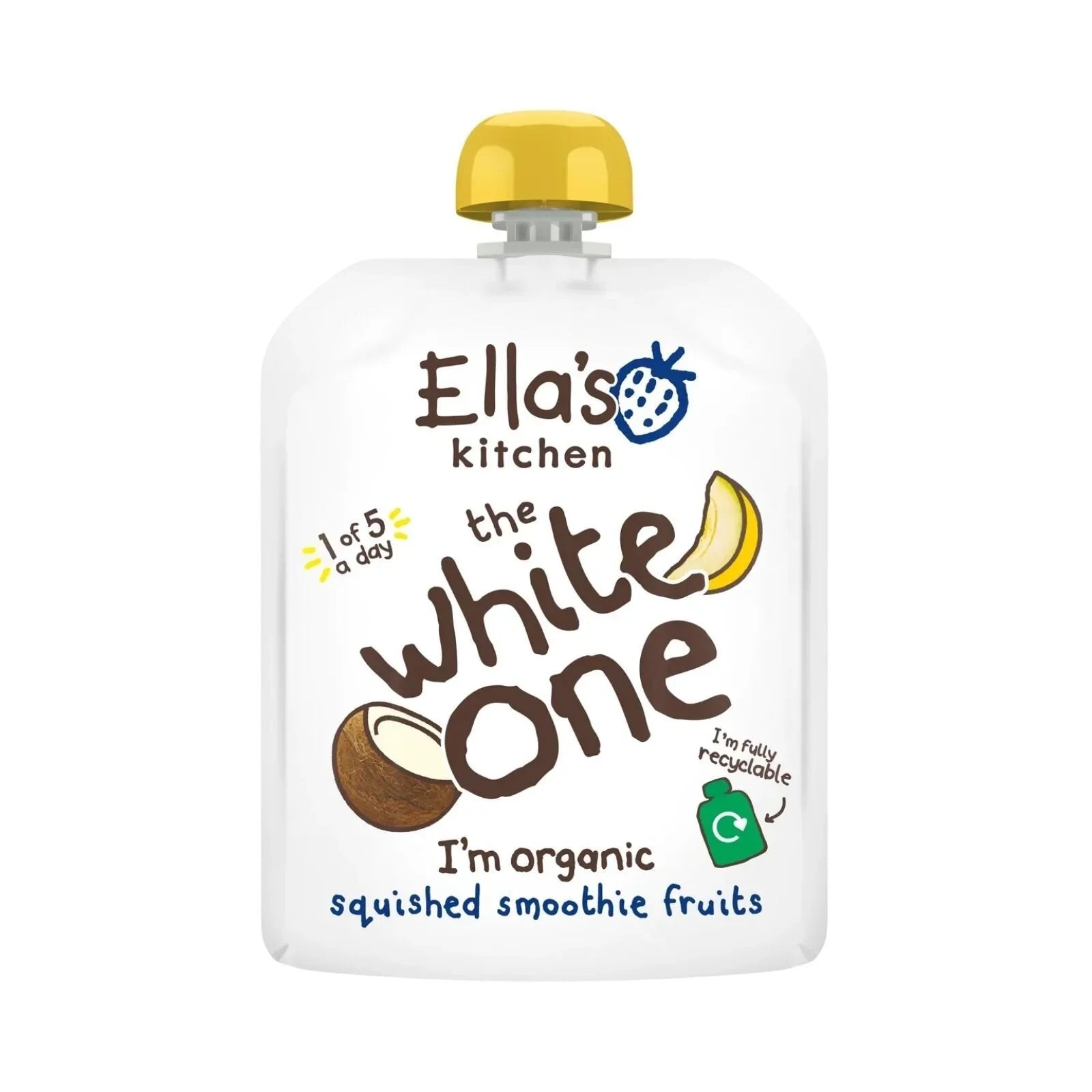 Ella's Kitchen Organic Smoothie The White One Multipack Baby Food Pouch 6+ months 450g (5x90g) - mezetto ebebek ebebek