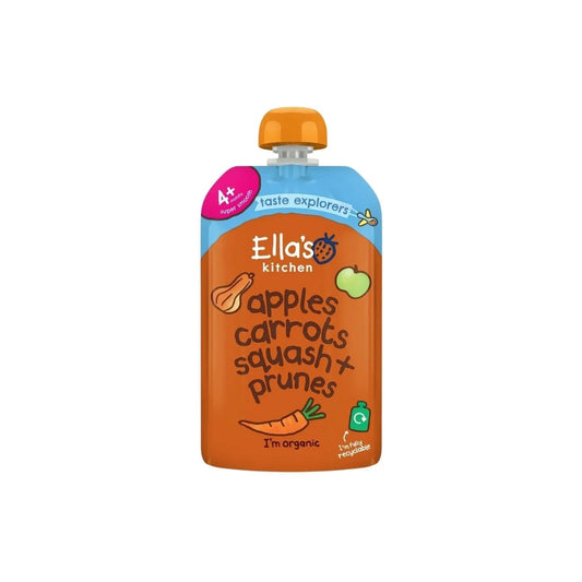 Ella's Kitchen Organic Squash Carrots Apples & Prunes Pouch 4+ months 120g - mezetto ebebek ebebek
