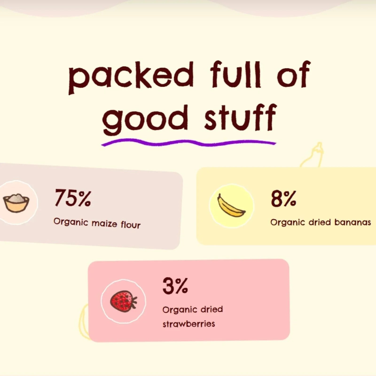 Ella's Kitchen Organic Strawberry & Banana Melty Puffs Baby Snack 6+ months 20g - mezetto ebebek ebebek