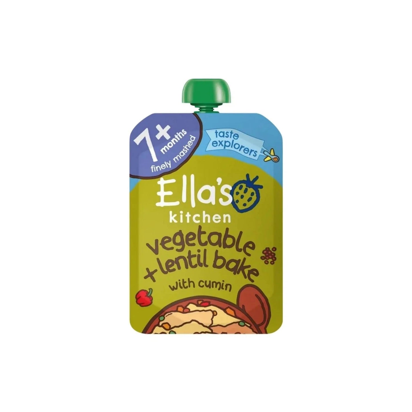 Ella's Kitchen Organic Vegetable & Lentil Bake Baby Food Pouch 7+ months 130g - mezetto ebebek ebebek