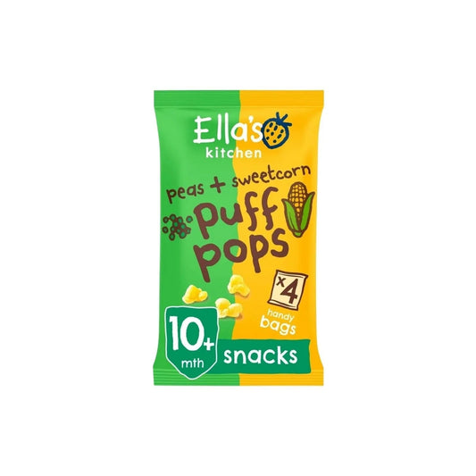Ella's Kitchen Pea & Sweetcorn Puff Pops 10+ months 36g (4x9g) - mezetto ebebek ebebek