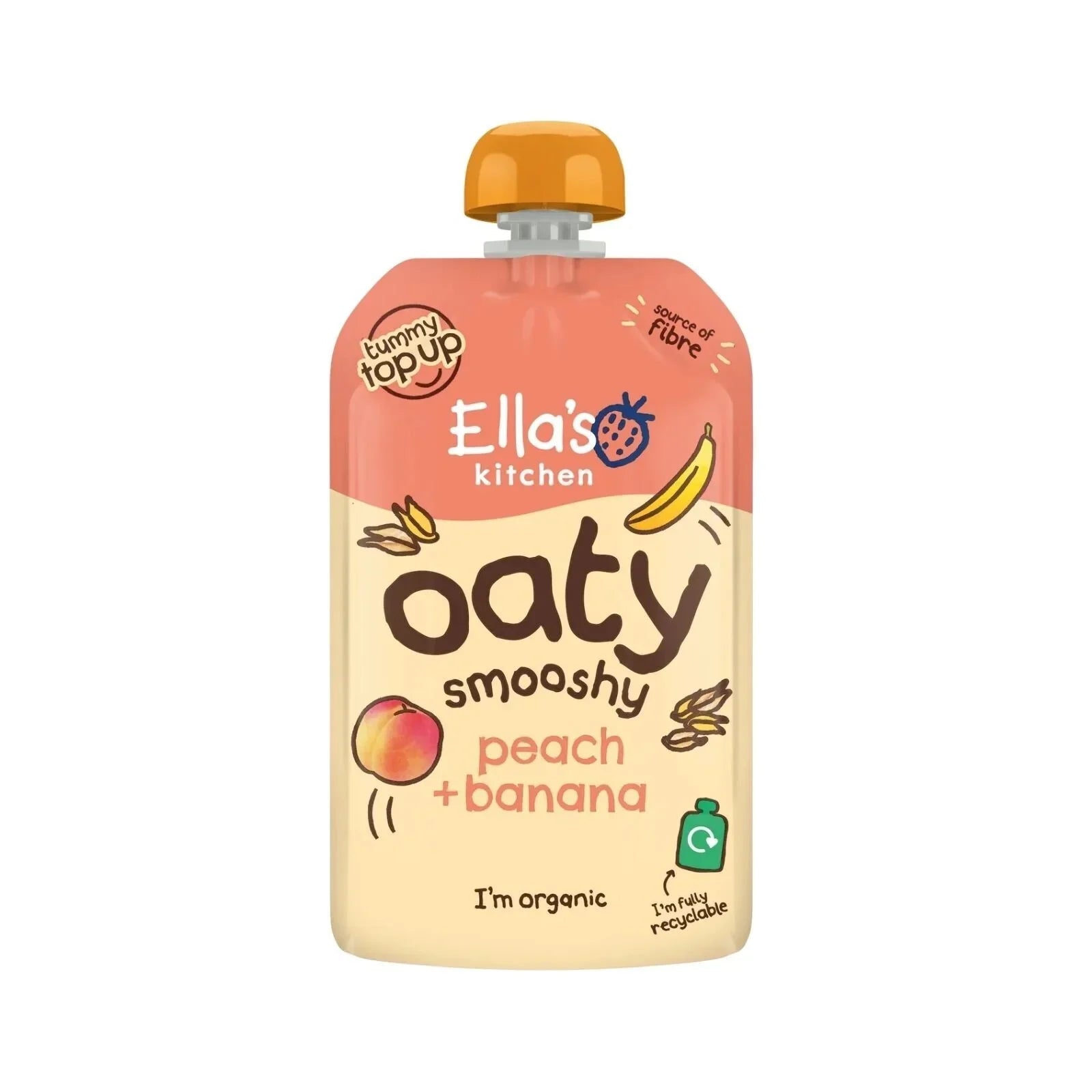 Ella's Kitchen Peach & Banana Oaty Smooshy 12+ months 360g (4x90g) - mezetto ebebek ebebek