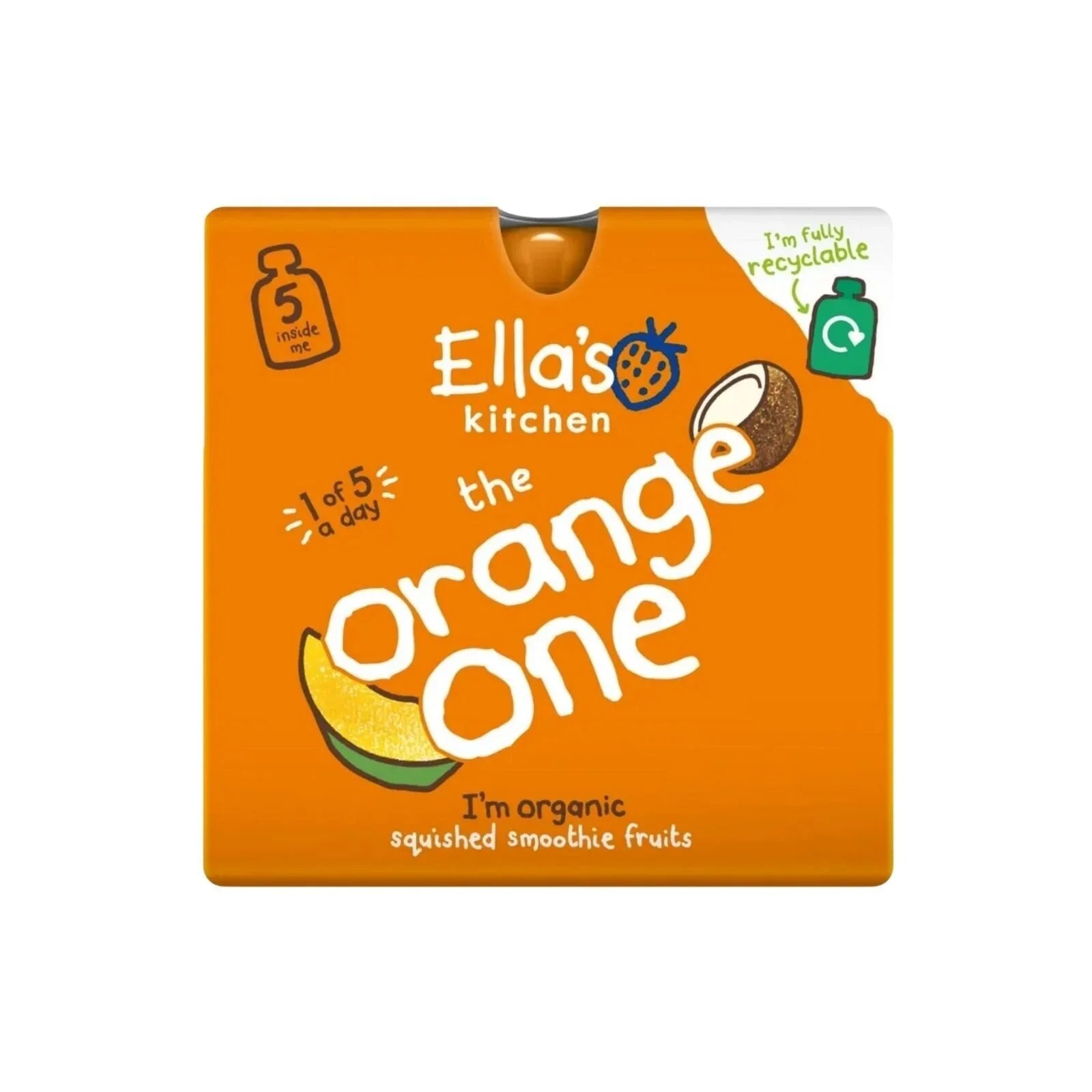Ella's Kitchen Smoothie Organic The Orange One Multipack Baby Food Pouch 6+ months 450g (5x90g) - mezetto ebebek ebebek
