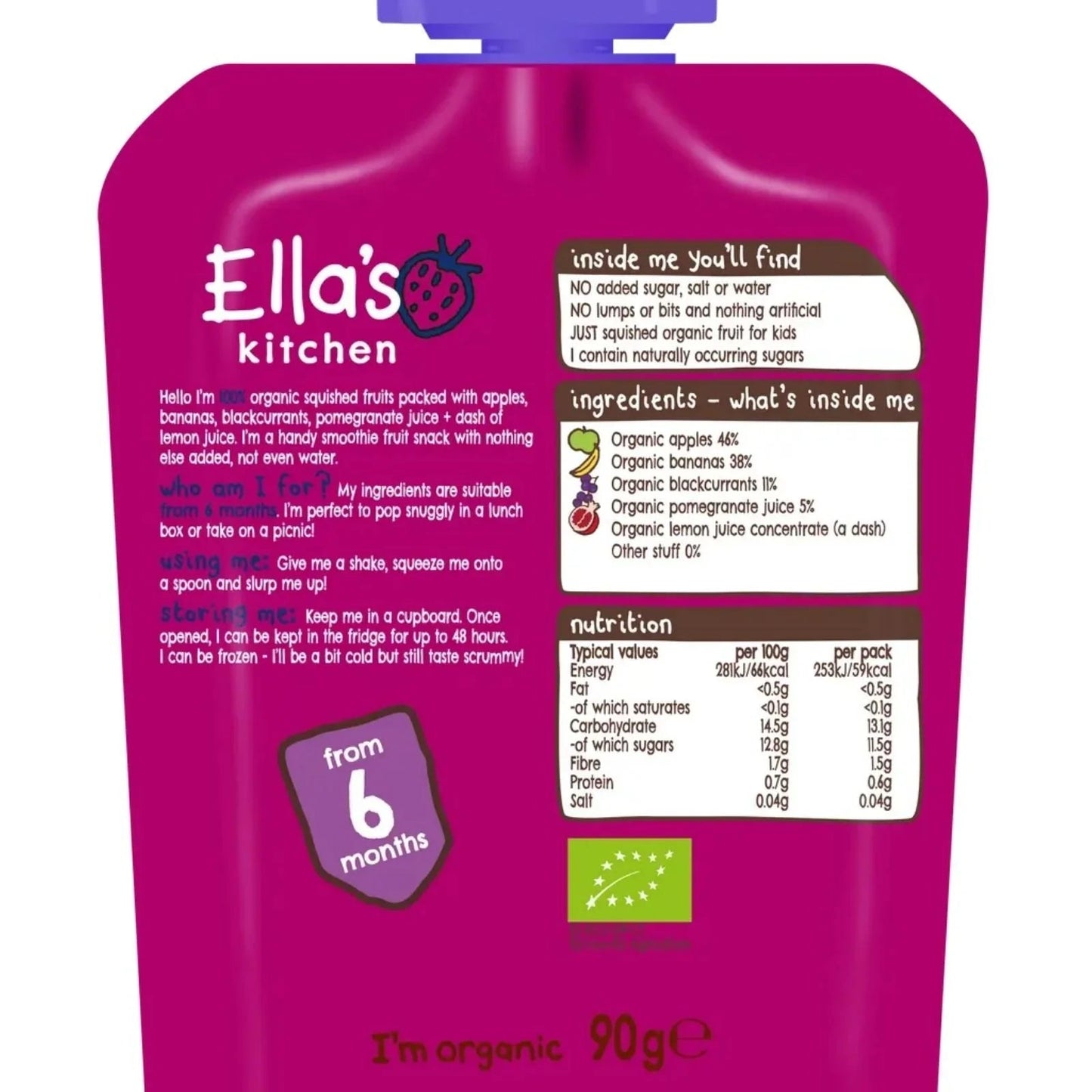 Ella's Kitchen Smoothie The Purple One 6+ months 90g - mezetto ebebek ebebek