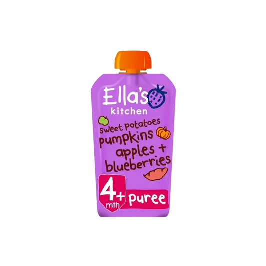 Ella's Kitchen Sweet Potatoes Pumpkins Apples & Blueberries 4+ months 120g - mezetto ebebek ebebek