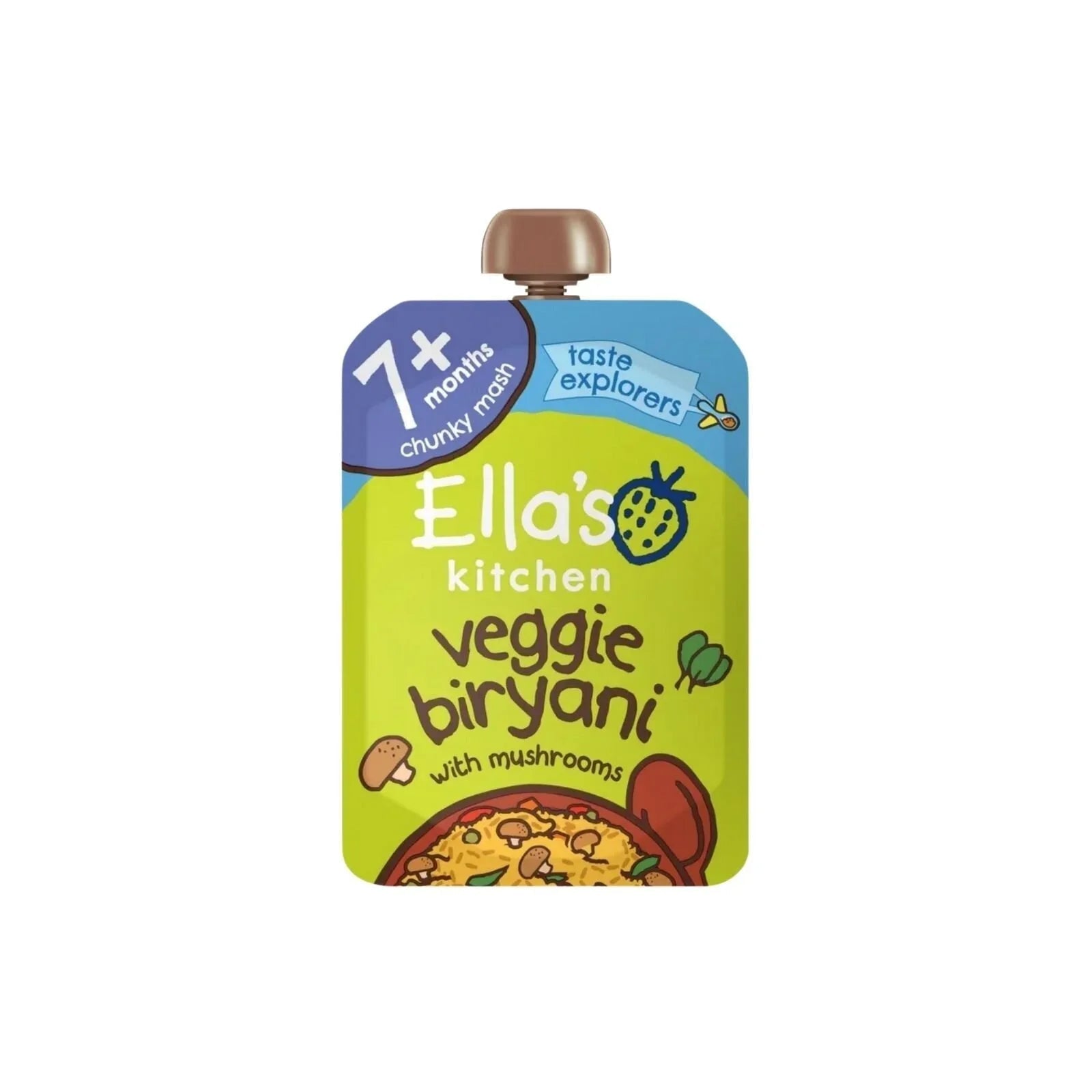 Ella's Kitchen Veggie Biryani with Mushrooms Baby Food Pouch 7+ months 130g - mezetto ebebek ebebek