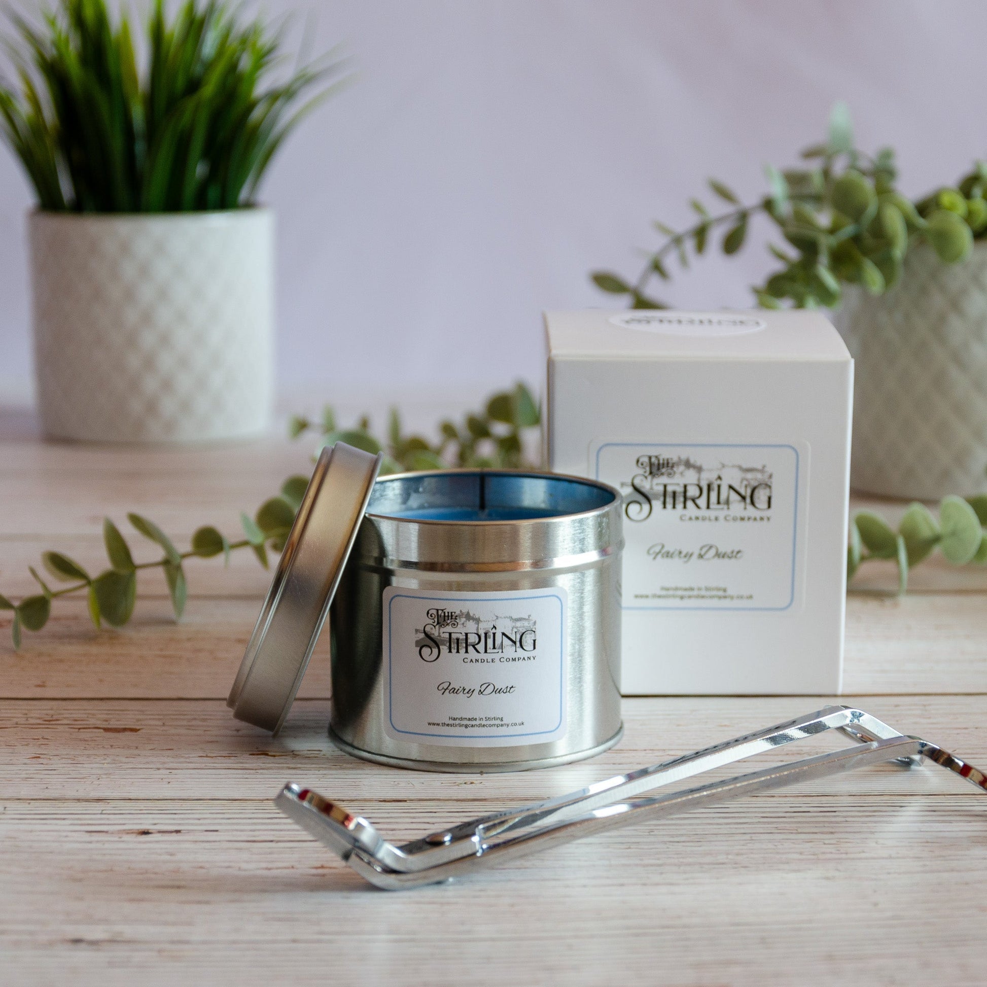 Fairy Dust - Travel Tin Candle - Wooden Wick - mezetto Shopify Collective The Stirling Candle Company
