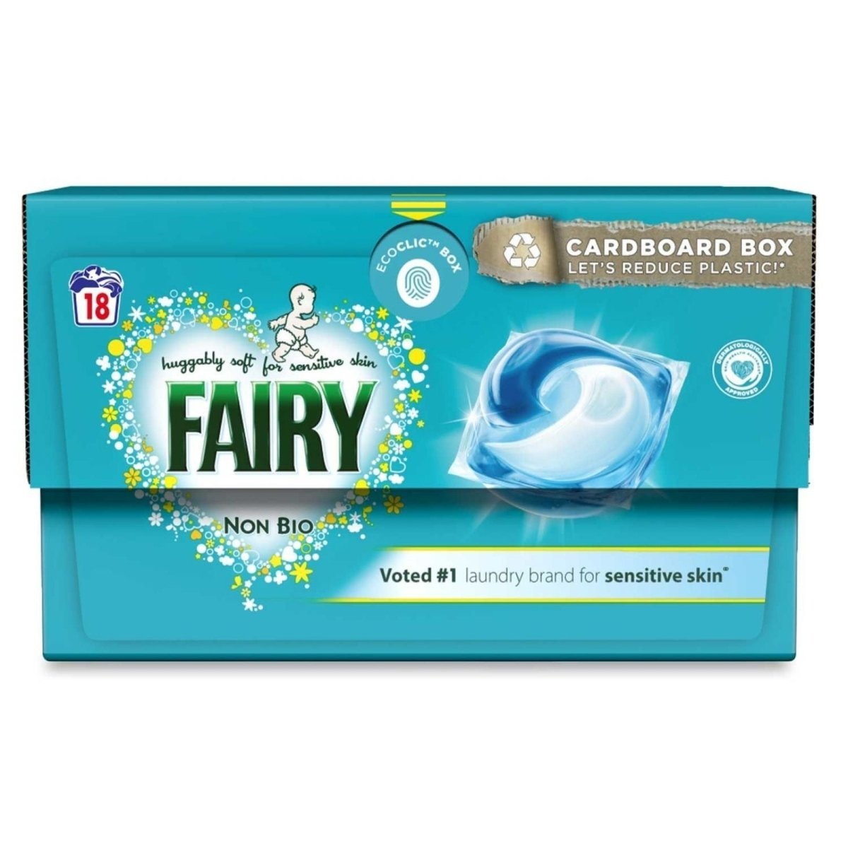 Fairy Non Bio Pods Washing Liquid Capsules for Sensitive Skin 18 Tablets - mezetto ebebek ebebek